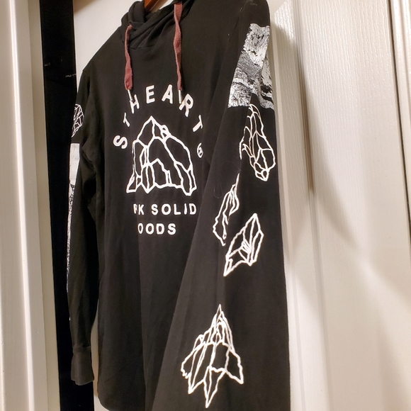 STHEART Black Long Sleeve lightweight hoodie S - Picture 2 of 5